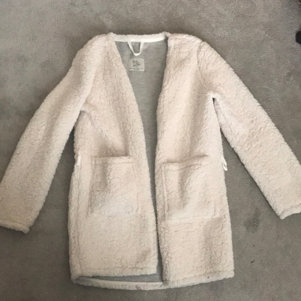 White fuzzy sweater